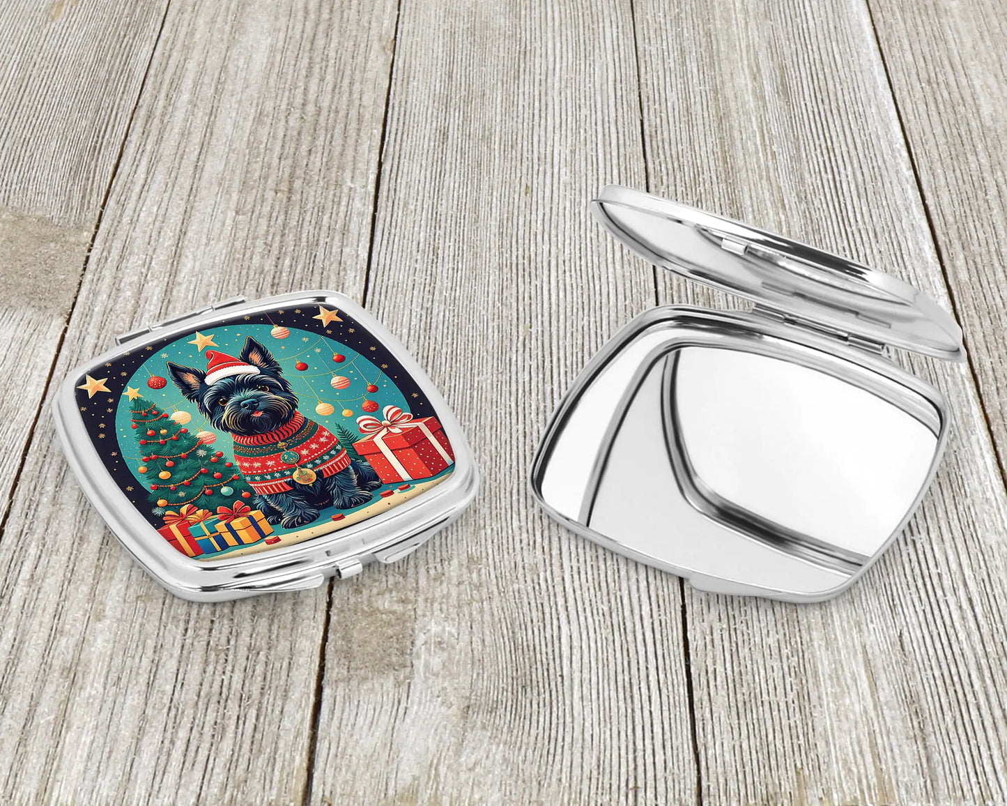 Scottish Terrier Christmas Compact Mirror
