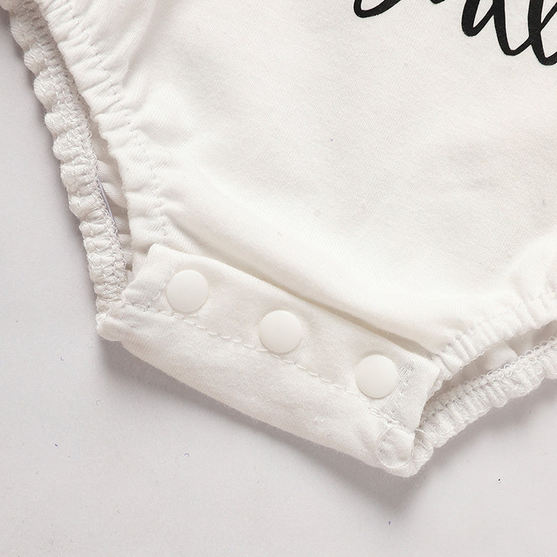 Baby Girls' Mardi Gras Outfit Set Ruffle Sleeve Letter Print Bodysuit, Mesh Tutu Skirt & Hairband