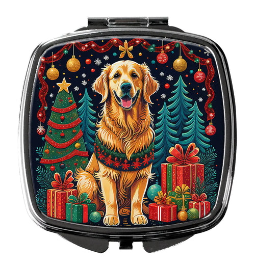 Golden Retriever Christmas Compact Mirror