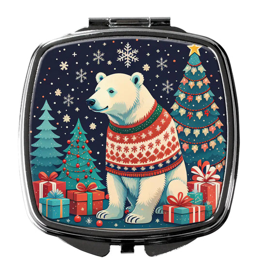 Polar Bear Christmas Compact Mirror