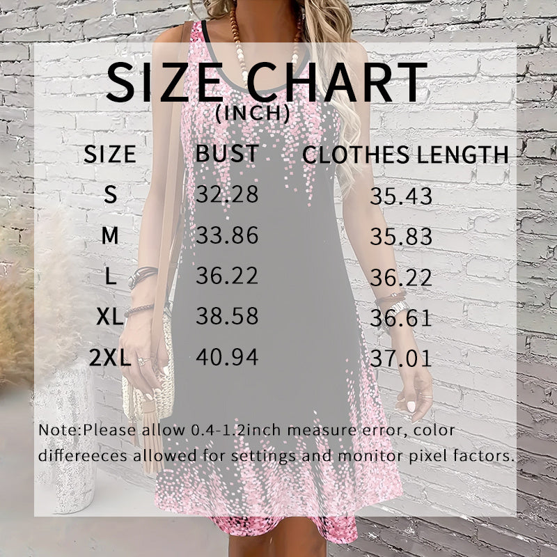 Women's Casual Sundress Summer Beach Graphic Print V Neck Loose Tank Dress