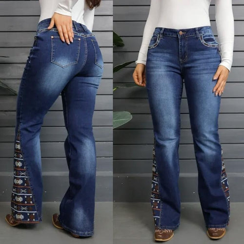 Women's High-Waist Heavily Ripped Jeans, Wide-Leg Full-Length With A Destroyed Streetwear Finish, Light-Wash Denim