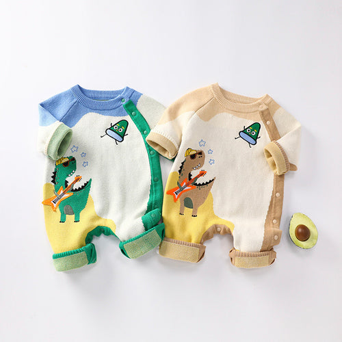 Baby Leisure Long Sleeve Double-layer Embroidered Jumpsuit