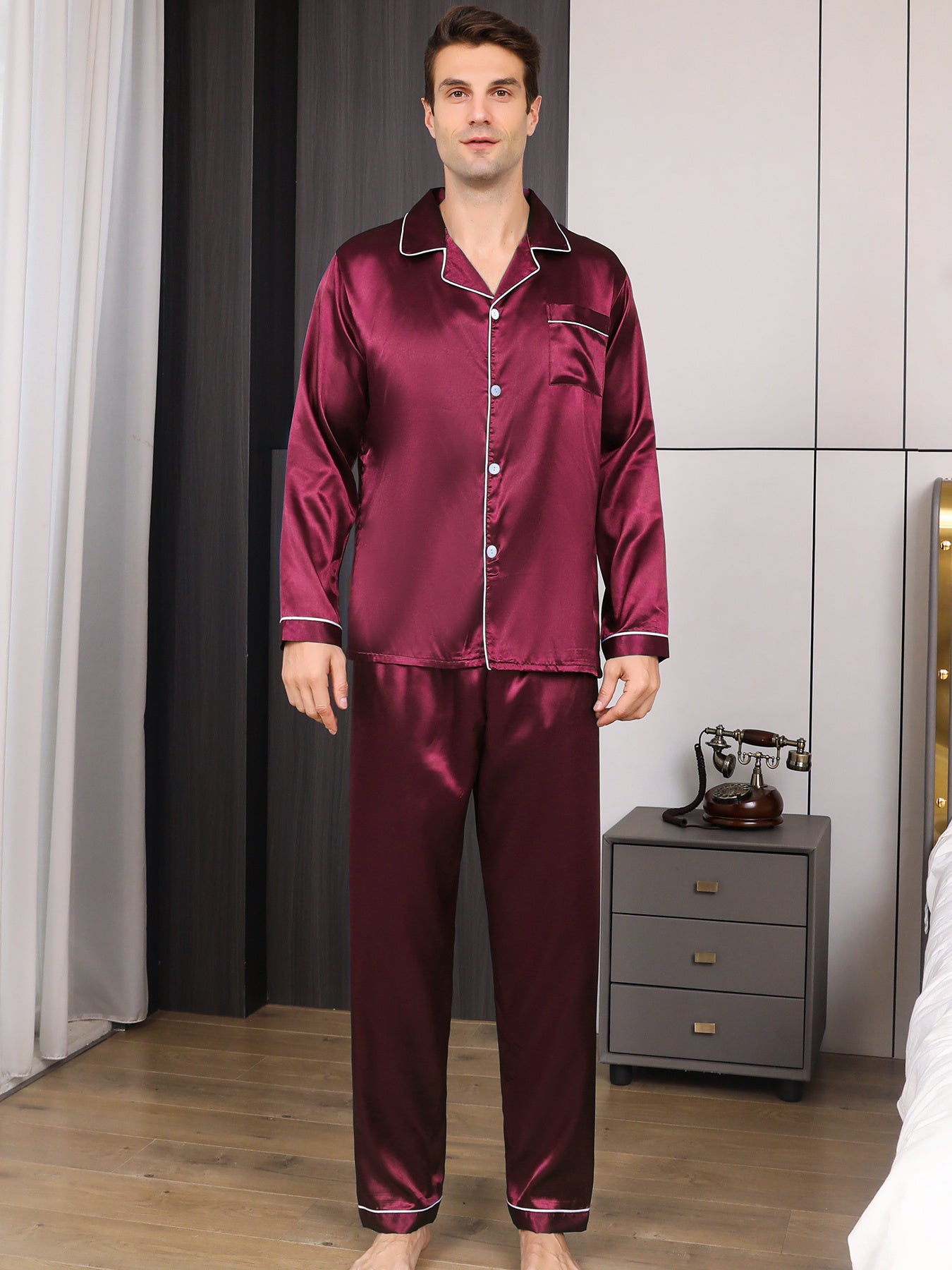 Ice Silk Men's Pajama Set