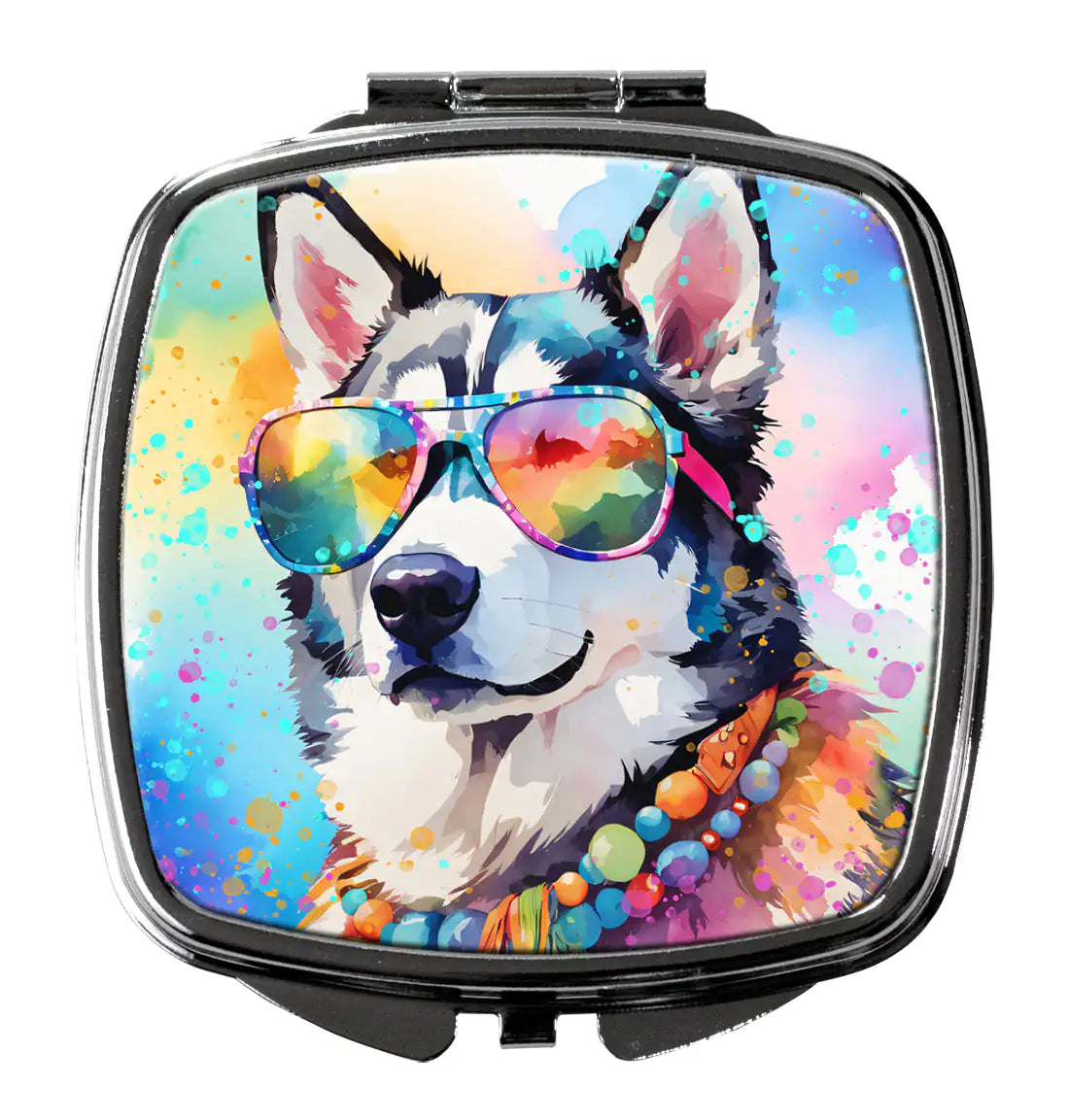 Siberian Husky Hippie Dawg Compact Mirror
