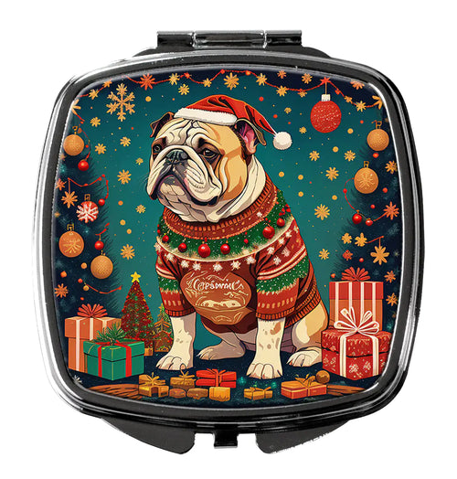 English Bulldog Christmas Compact Mirror