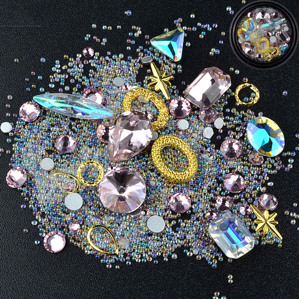 6 Boxes 3D DIY Gemstone Mix Nails Art Rhinestones Decoration Glitter For Crafts Beads
