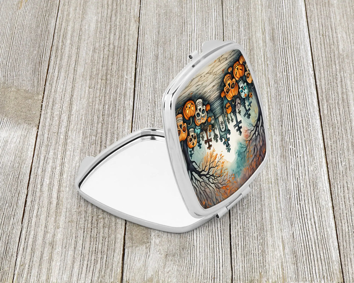 Calaveras Sugar Skulls Spooky Halloween Compact Mirror