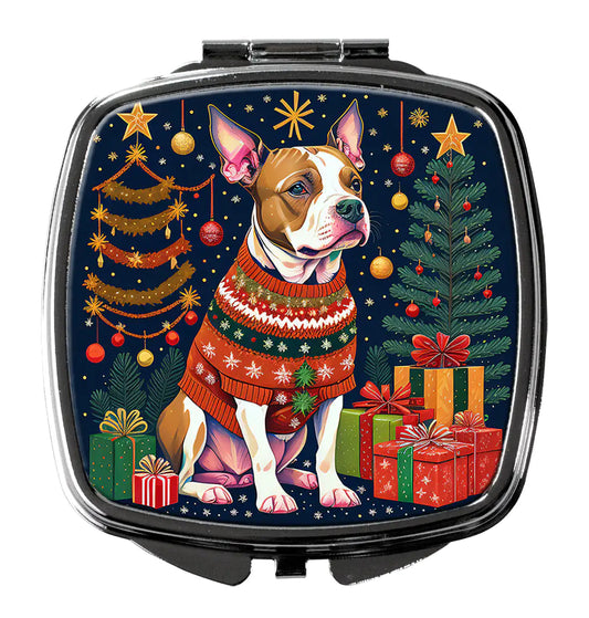 Pit Bull Terrier Christmas Compact Mirror