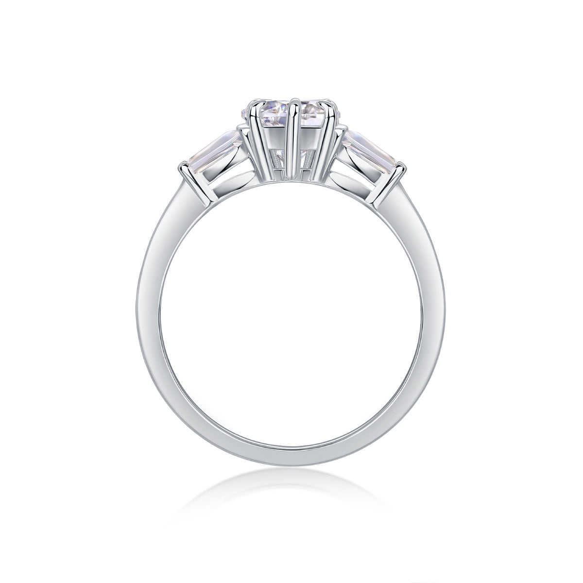 Large Diamond Ring Luxury Fashion Set Moissanite Silver Ring