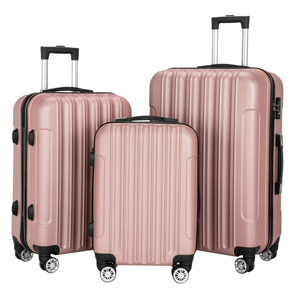 Vertical 3-in-1 Spinner Wheel With Handle Trolley Box 20in 24in 28in ABS Aluminum Alloy Fashion Color - Rose Gold
