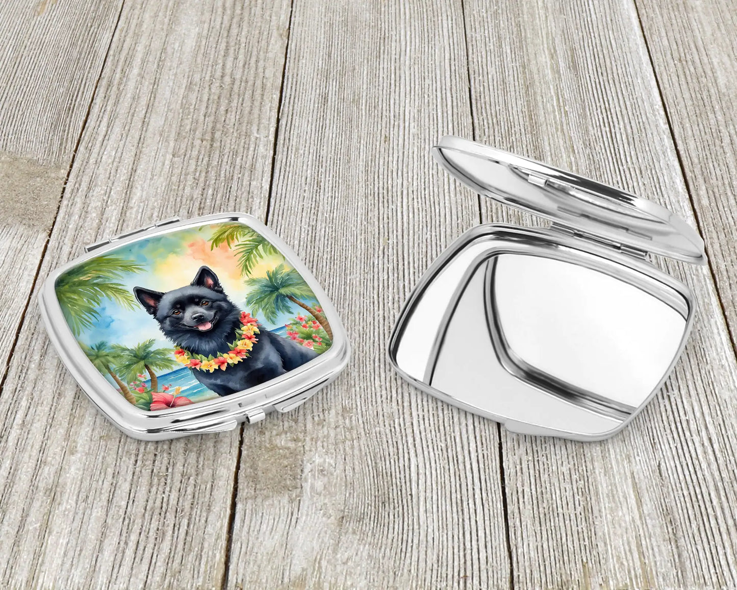 Schipperke Luau Compact Mirror