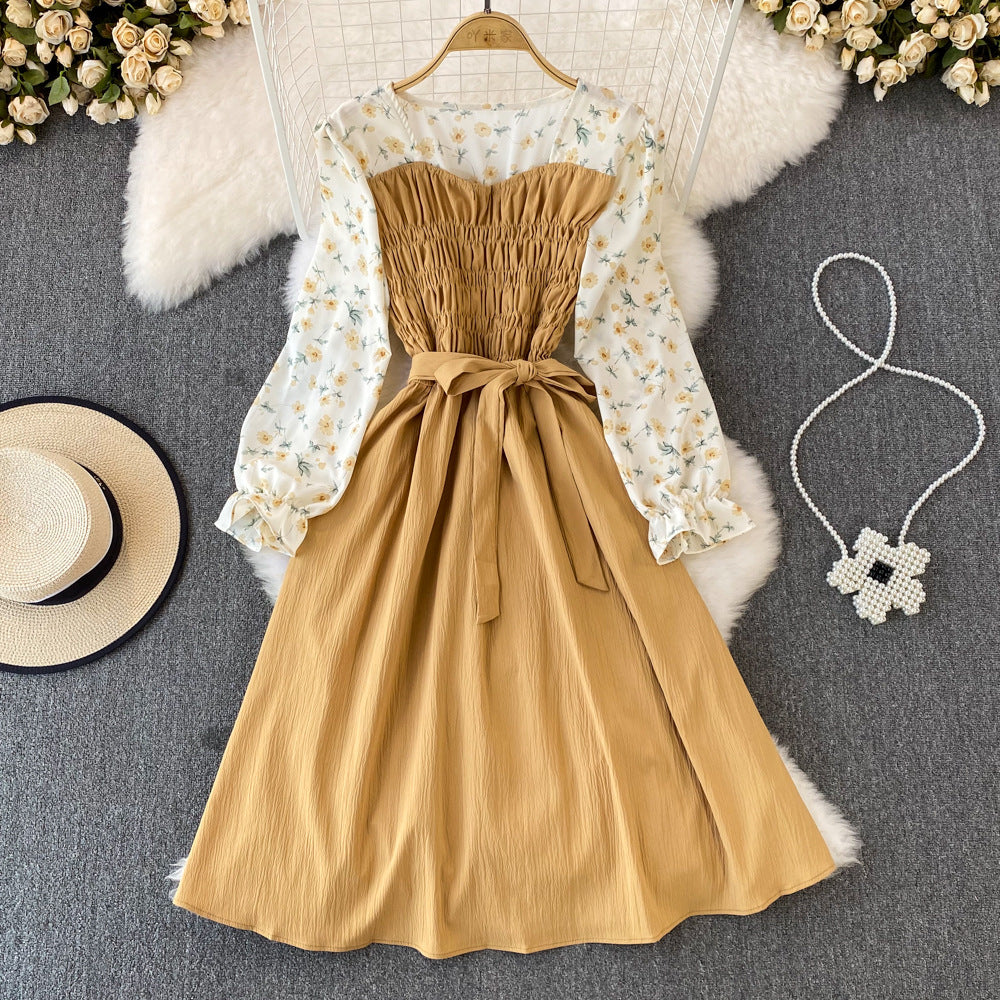 Fashion Round Neck Floral Dress