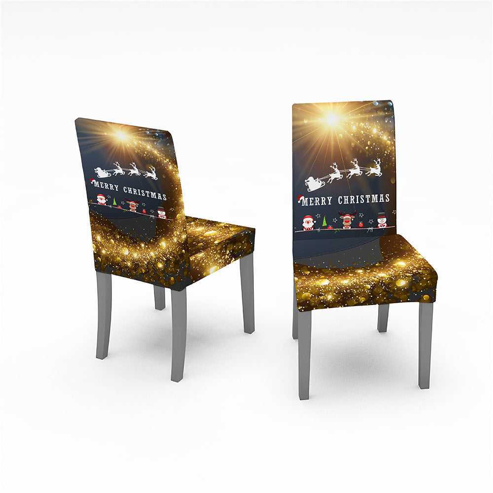 Christmas Decorative Digital Printing Universal All Inclusive Elastic Chair Cover