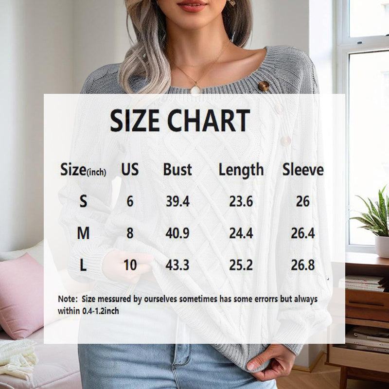 Women's Solid Color Casual Square Neck Button-Detail Knit Top - Textured Ribbed Pattern