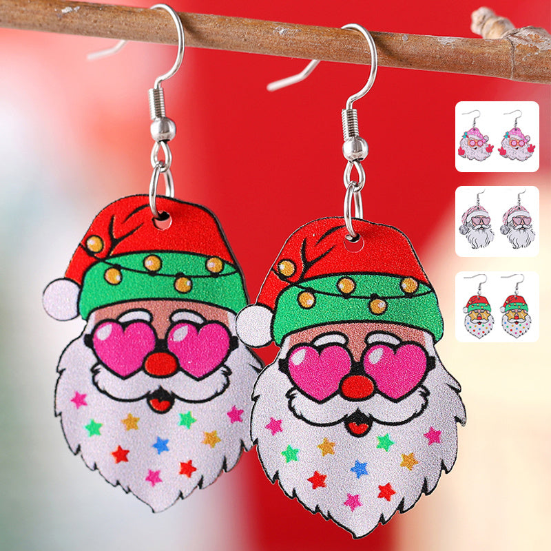 Funny Santa Claus Christmas Pendant Earrings Gift