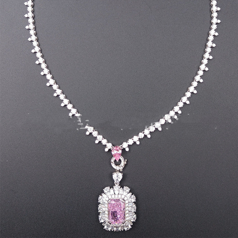 Zhou Hengfu Jewelry S925 Silver Cubic Zirconia Necklace Women