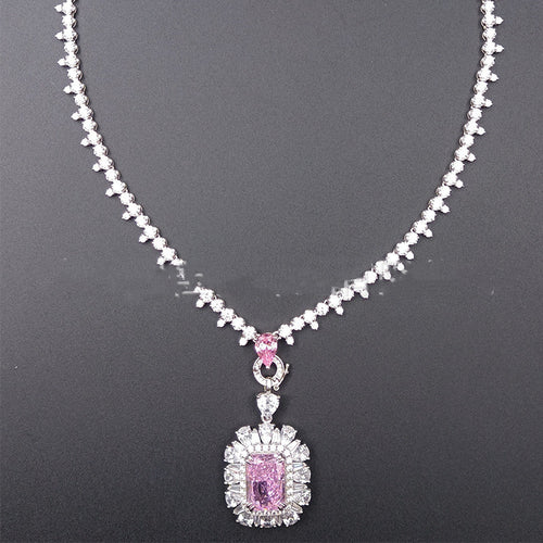 Zhou Hengfu Jewelry S925 Silver Cubic Zirconia Necklace Women