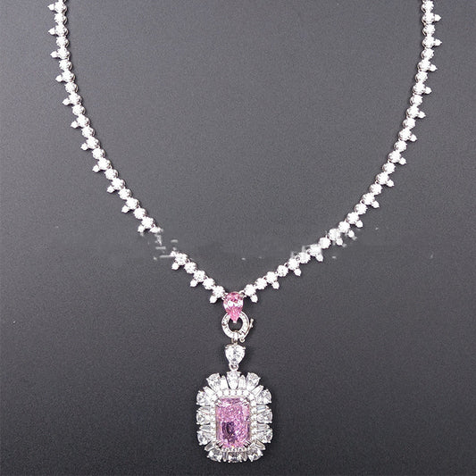 Zhou Hengfu Jewelry S925 Silver Cubic Zirconia Necklace Women