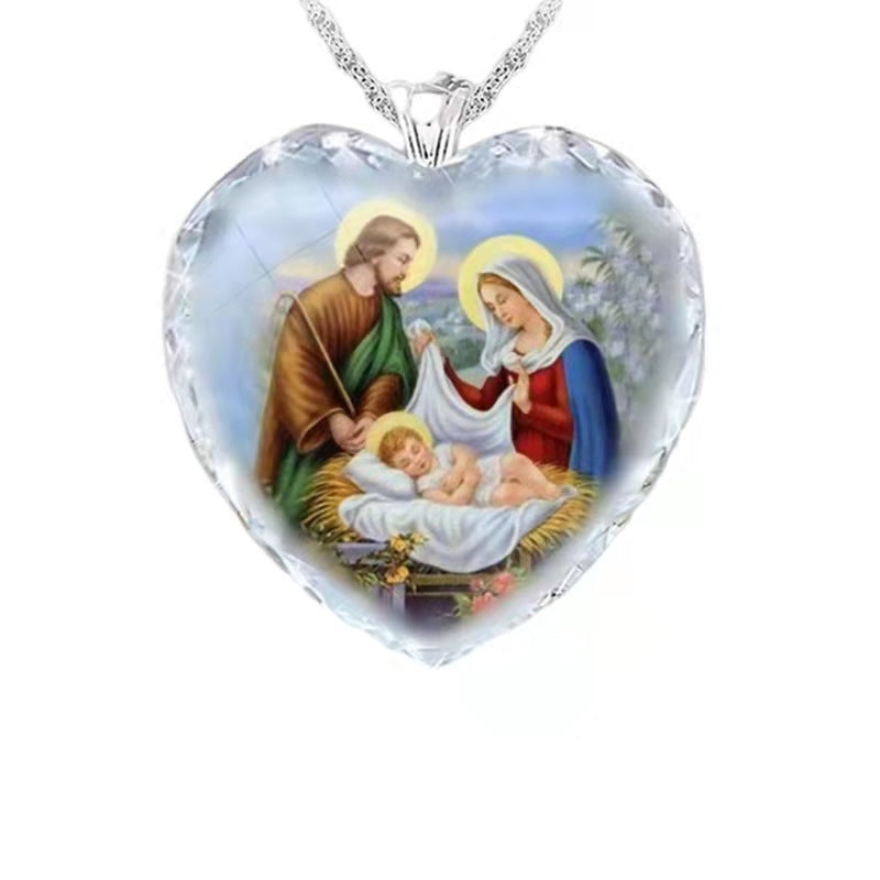 Of Heart-shaped Crystal Multi-Necklace Pendants