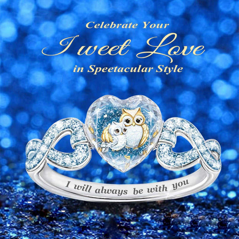 Owl Necklace, Heart-shaped Pendant, Heart-shaped