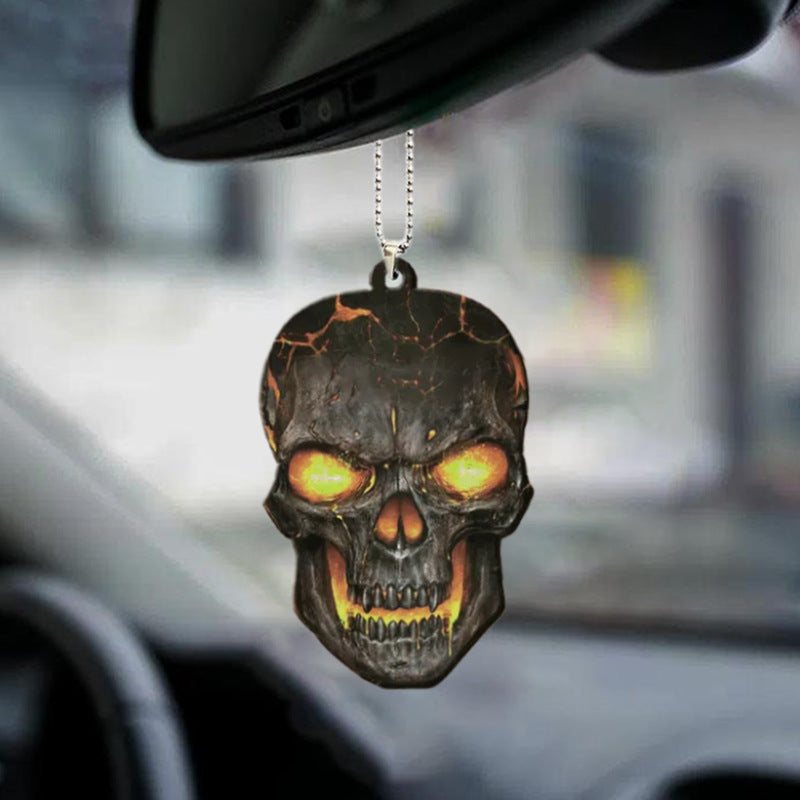 Halloween Skull Car Pendant Acrylic Flat Ornament