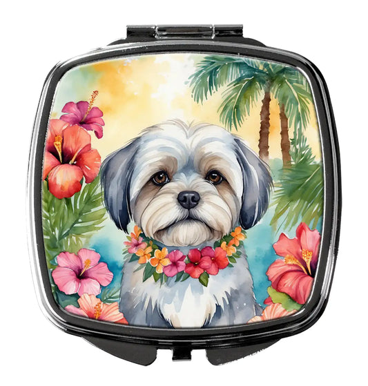 Lhasa Apso Luau Compact Mirror