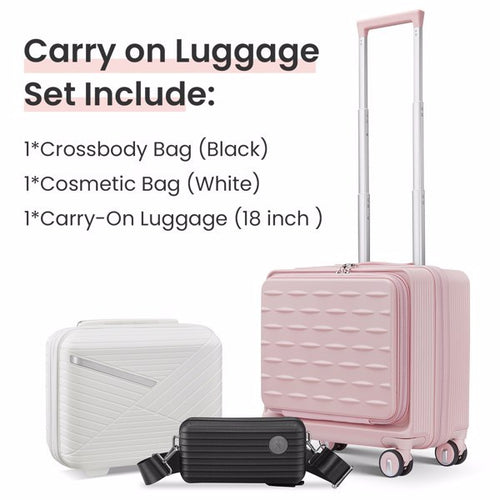 18 Inch Carry On Luggage, Three Pieces