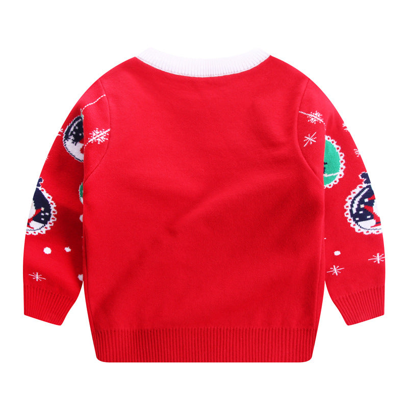 Knitted Sweater Christmas Tree Double Layer Warm Children's Clothing