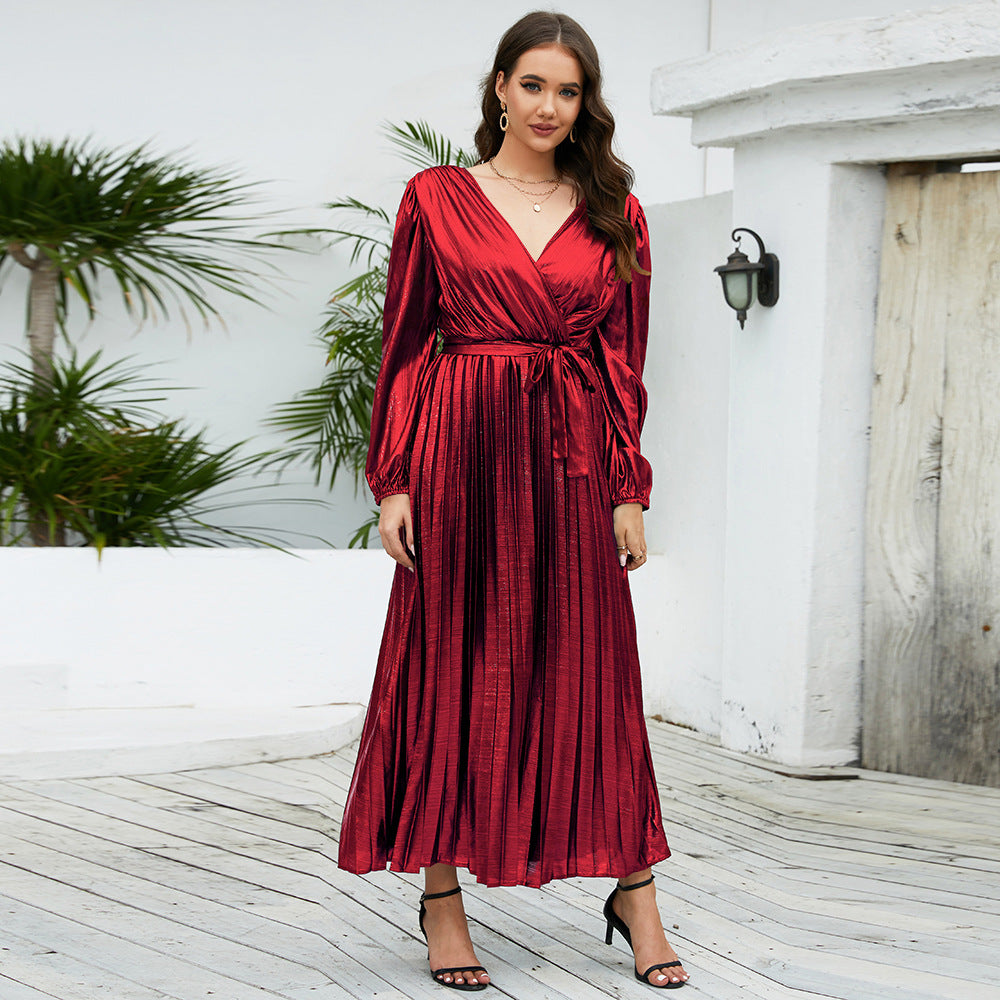 Women's Slim Fit Long Style Long Sleeve Night Dress