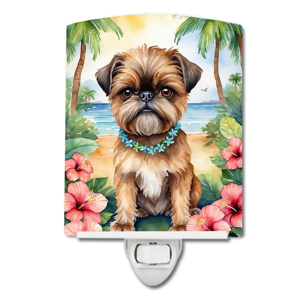 Brussels Griffon Luau Ceramic Night Light