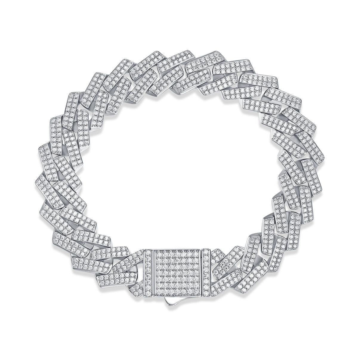 The Keel Luxury Fashion Mossan Diamond S925 Silver Bracelet Rivaling Natural Diamonds