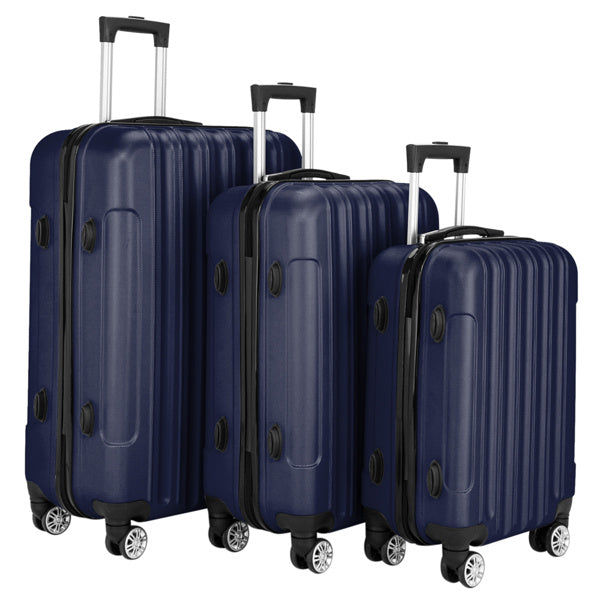 Vertical 3-in-1 Spinner Wheel With Handle Trolley Case 20in 24in 28in ABS Aluminum Alloy Classic Color - Navy Blue
