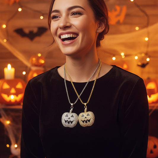 Halloween Pumpkin Ghost Shape Alloy Pendant Necklace