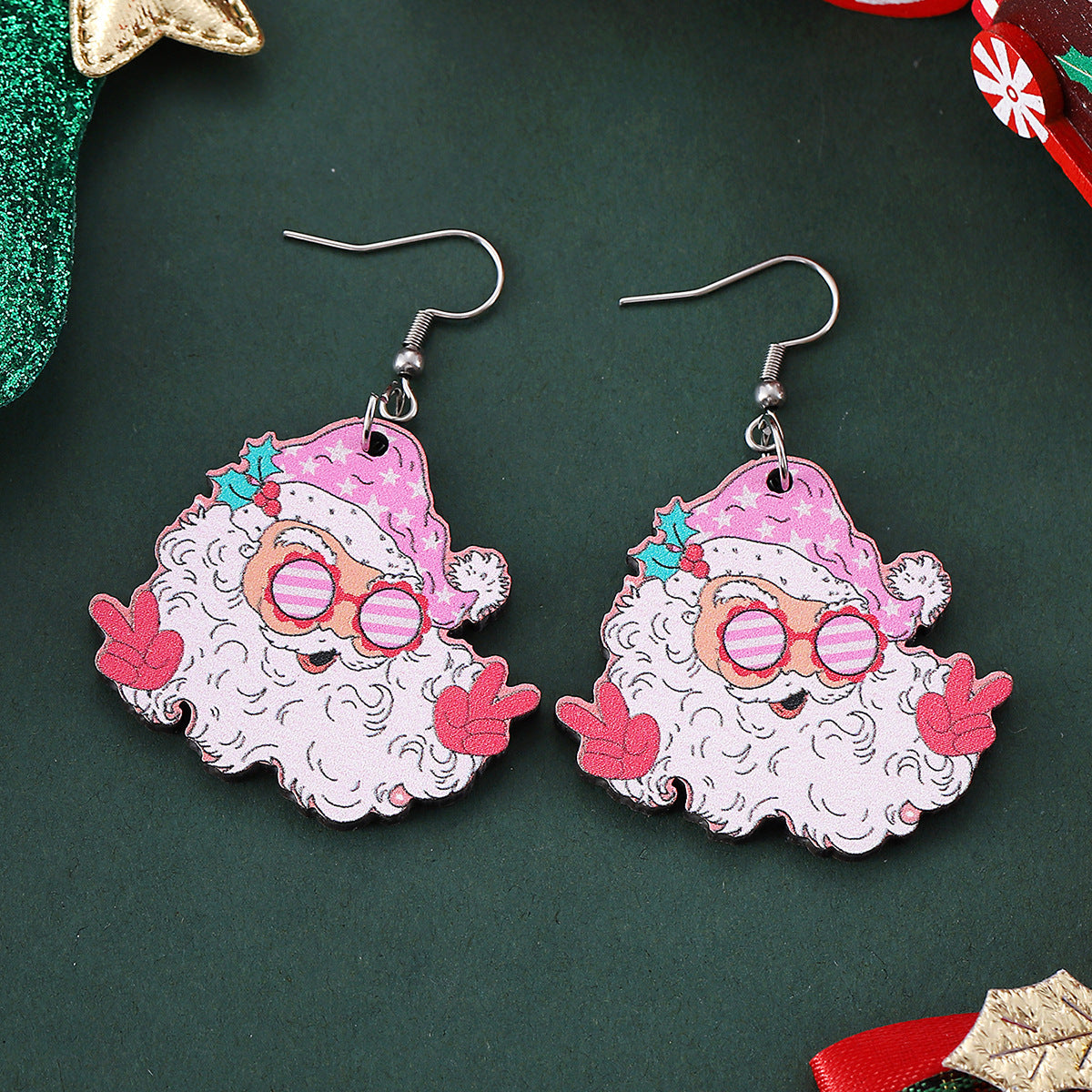 Funny Santa Claus Christmas Pendant Earrings Gift