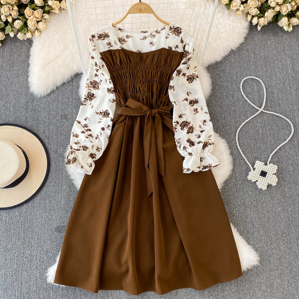 Fashion Round Neck Floral Dress