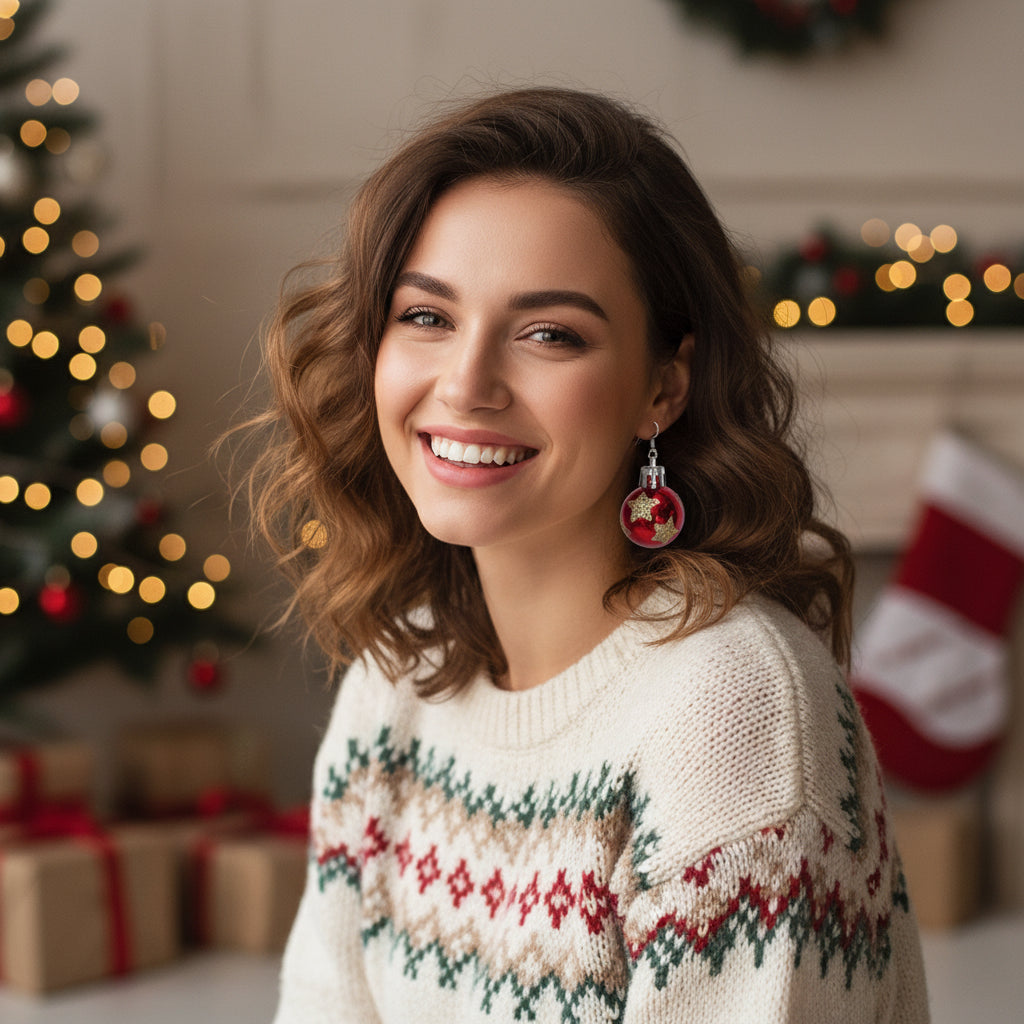 Christmas Color Oil Drop  Earrings