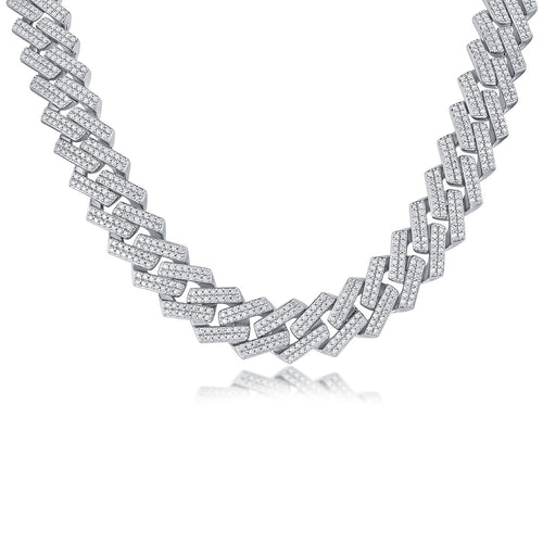 Men's Luxury Fashion Mosan Diamond S925 Silver Necklace Comparable To Natural Diamonds