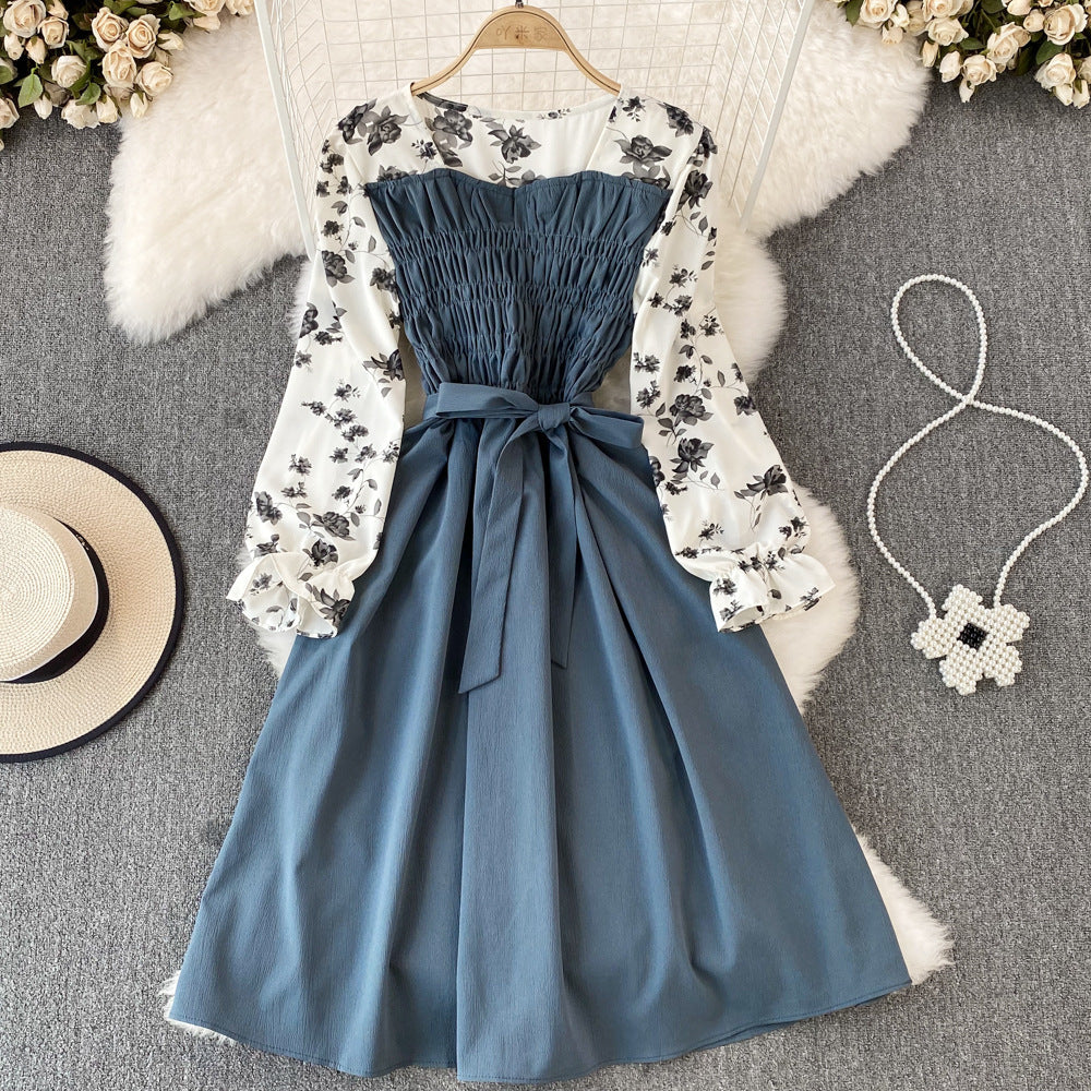 Fashion Round Neck Floral Dress