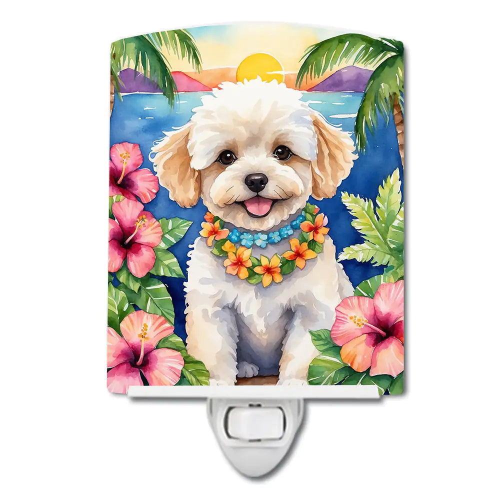 Maltipoo Luau Ceramic Night Light
