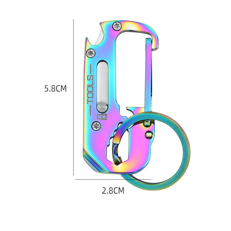 Multifunctional Stainless Steel Keychain With Pocket Knife