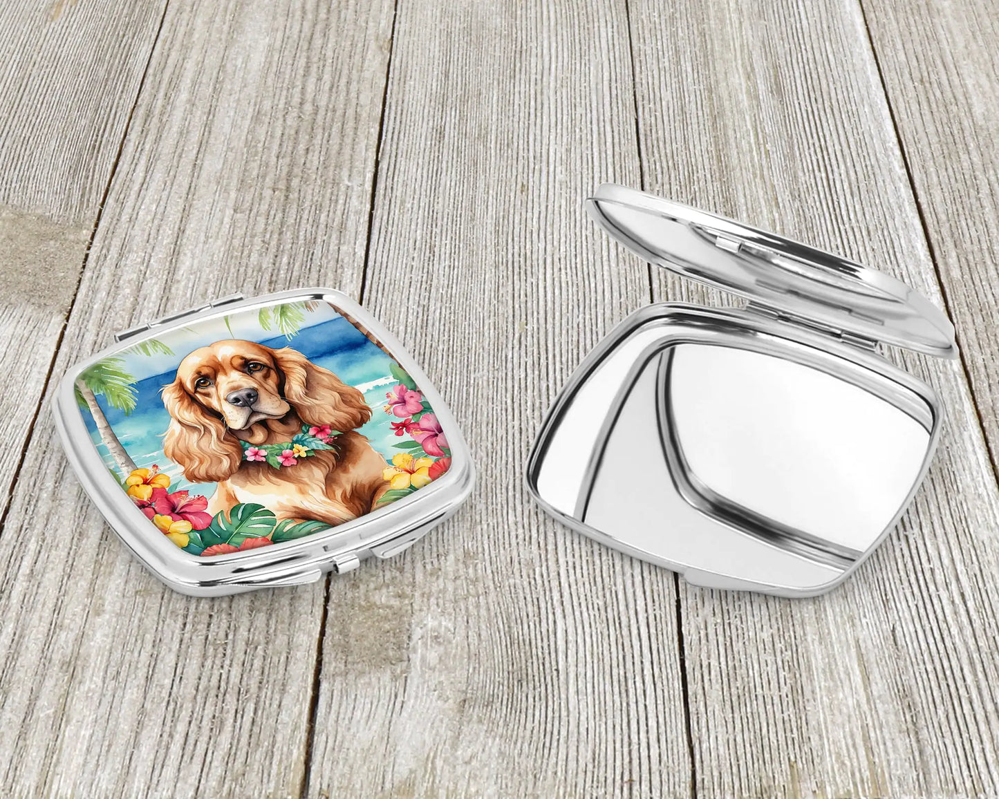 Cocker Spaniel Luau Compact Mirror