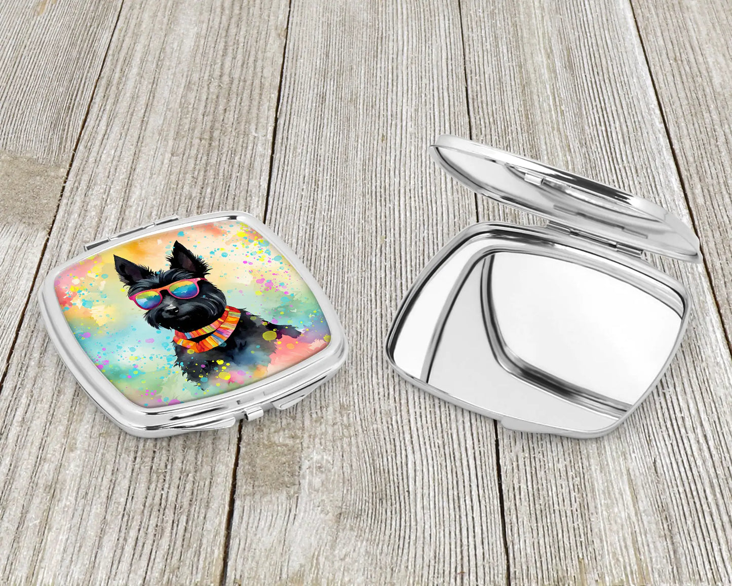 Scottish Terrier Hippie Dawg Compact Mirror