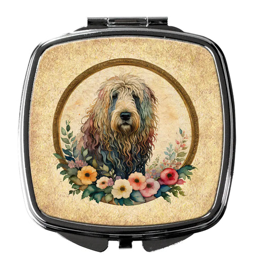 Komondor and Flowers Compact Mirror