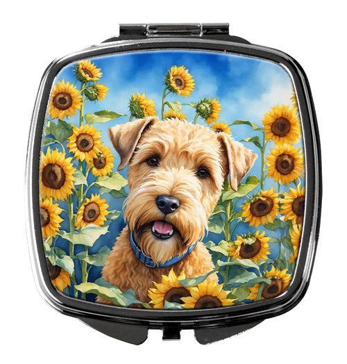 Wheaten Terrier in Sunflowers Compact Mirror