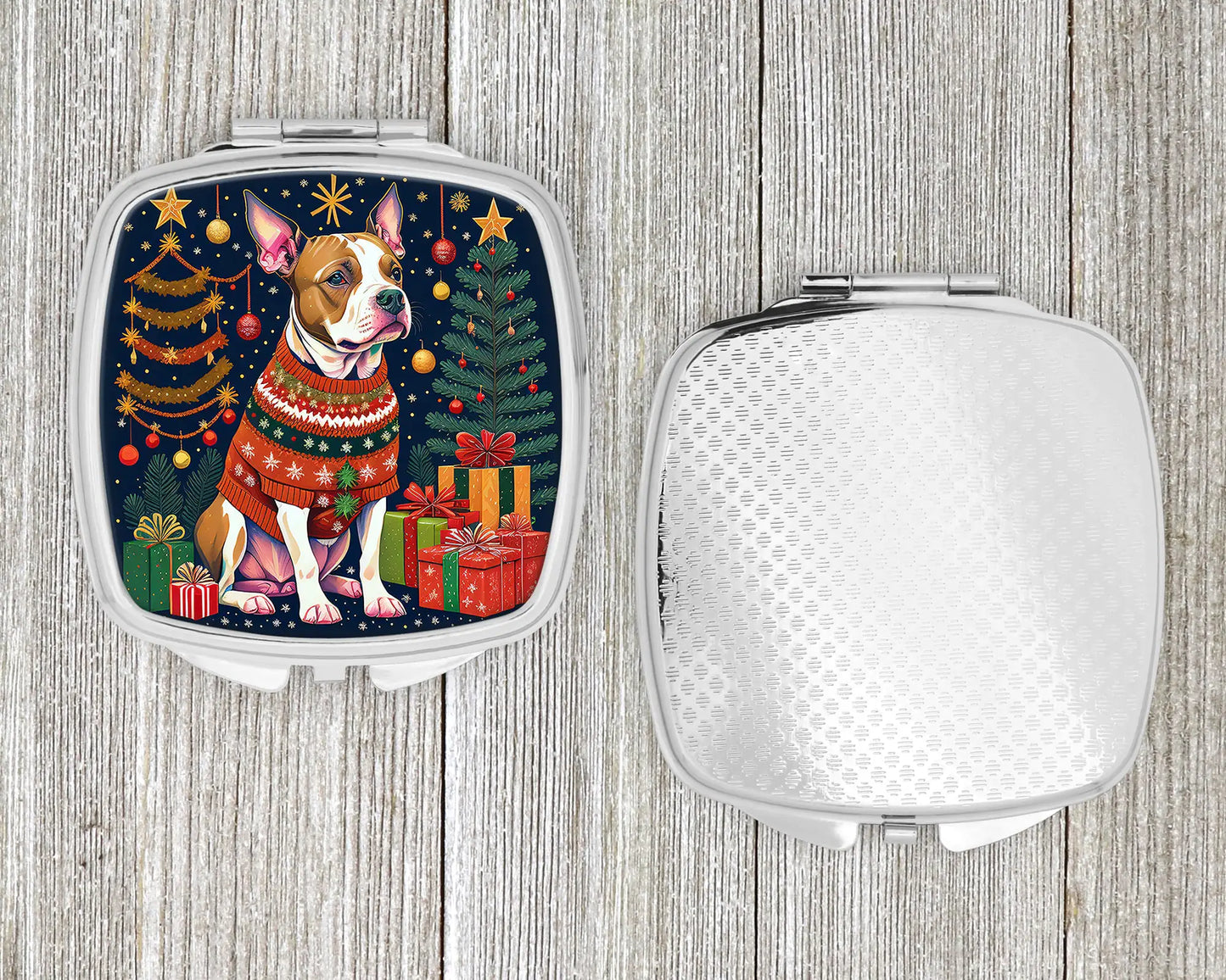 Pit Bull Terrier Christmas Compact Mirror
