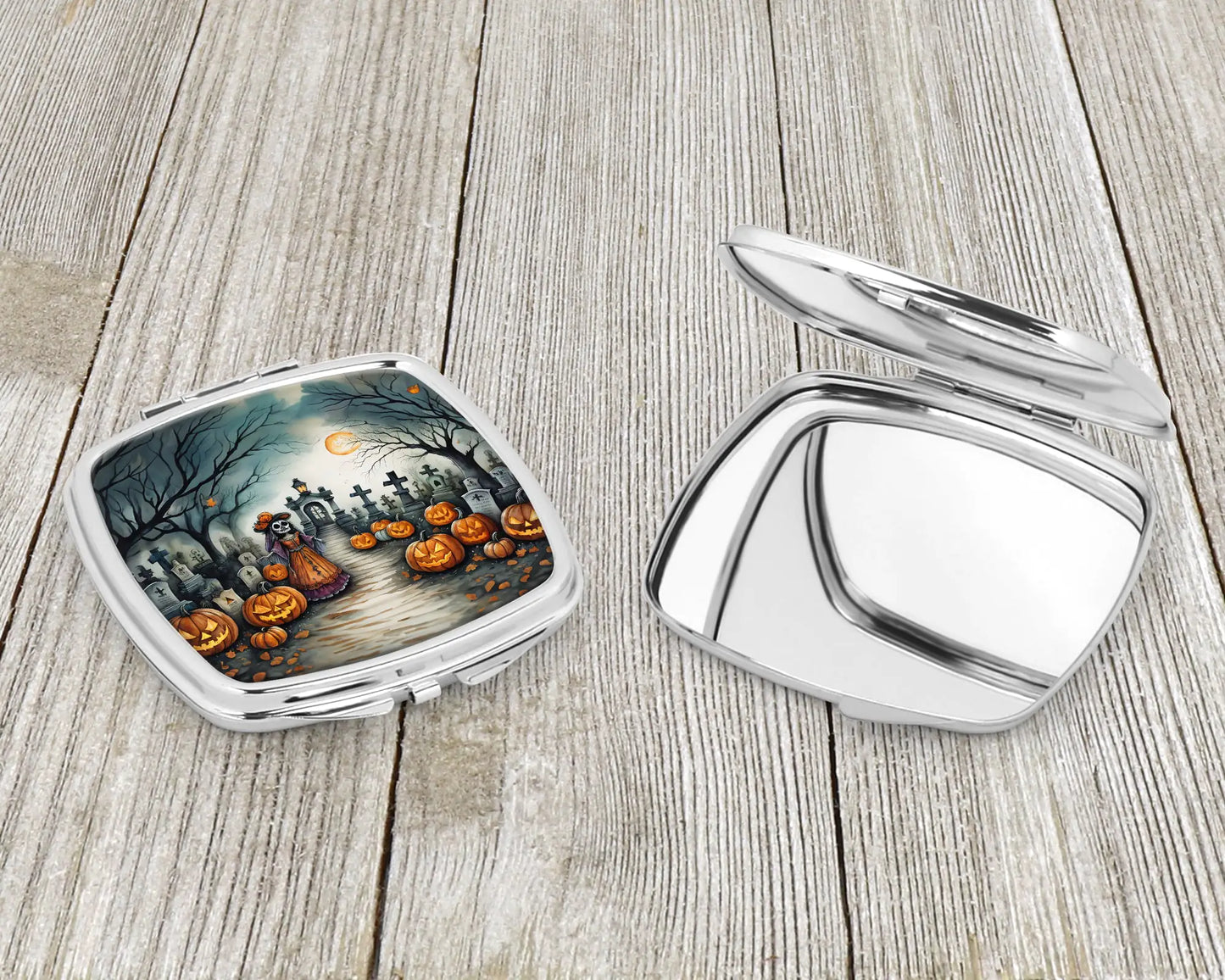 La Catrina Skeleton Spooky Halloween Compact Mirror