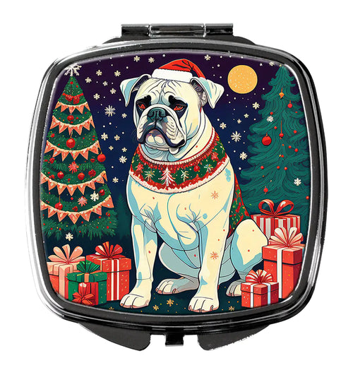 White Boxer Christmas Compact Mirror