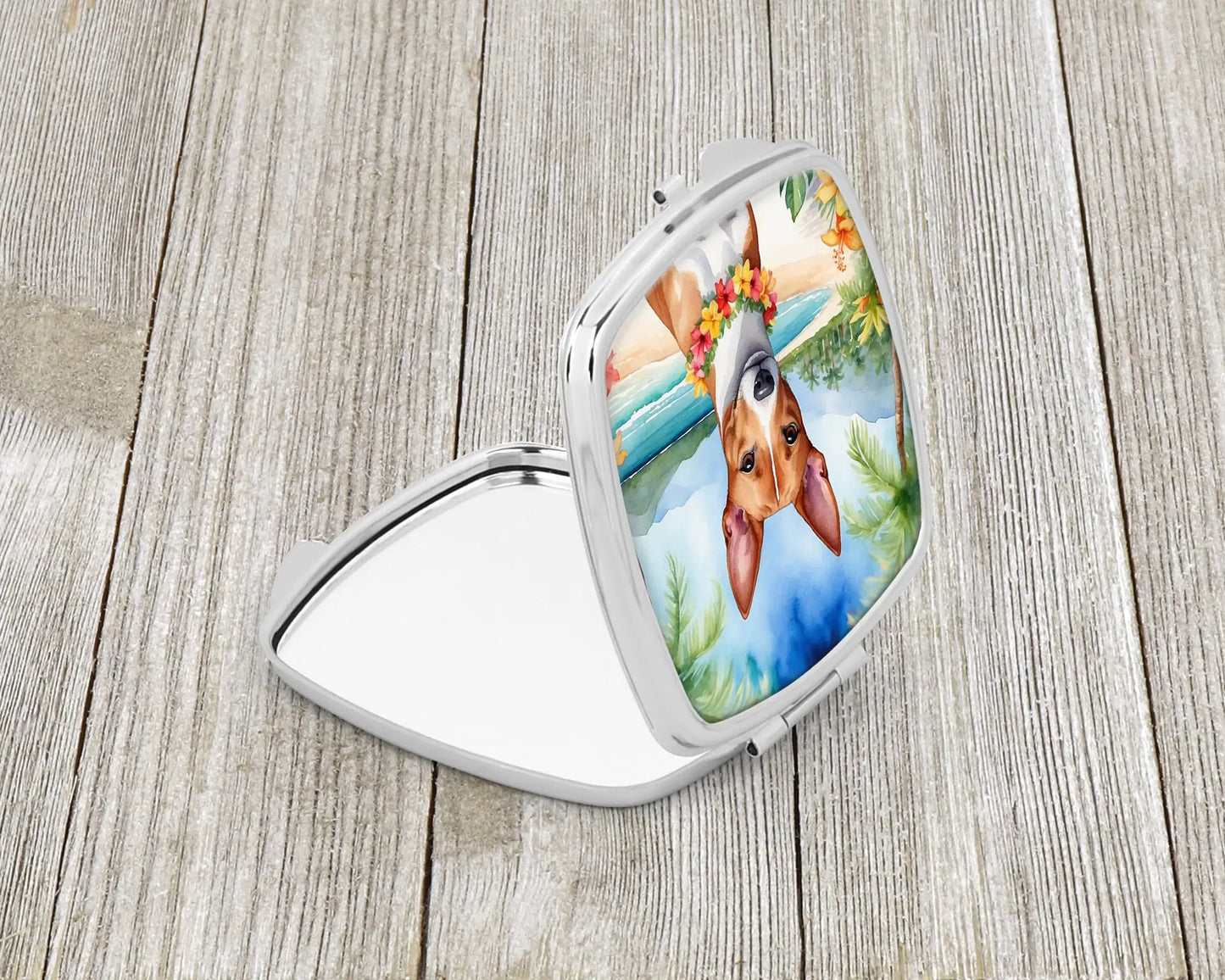 Basenji Luau Compact Mirror