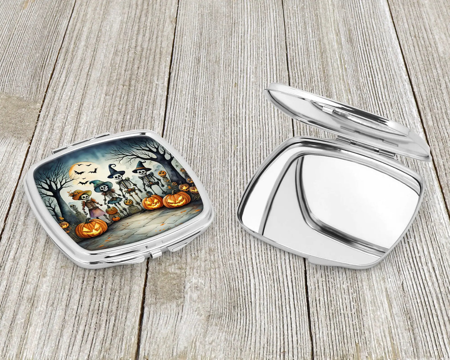 Calacas Skeletons Spooky Halloween Compact Mirror